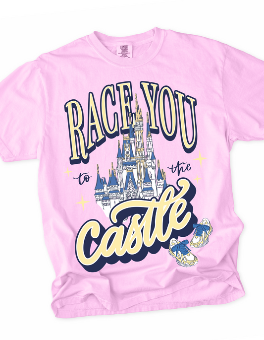 Race You To The Castle Tee - Rose Quartz - PREORDER