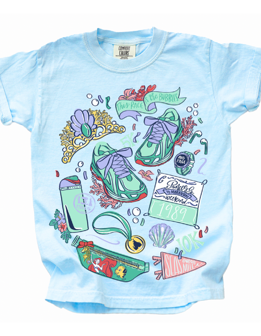 This Race Is The Bubbles Sketch Tee - Chambray - PREORDER