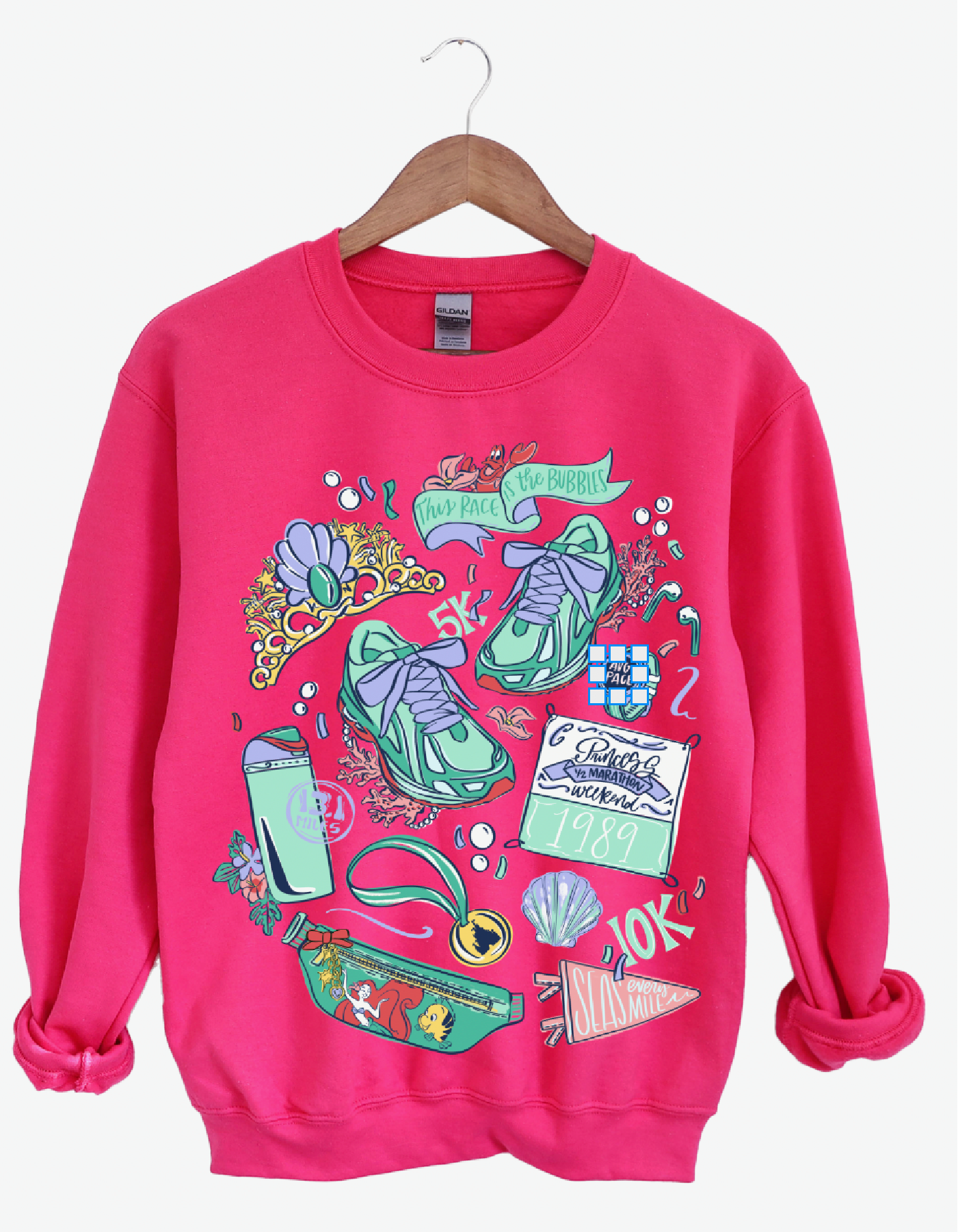 This Race Is The Bubbles Sketch Sweatshirt - Hot Pink