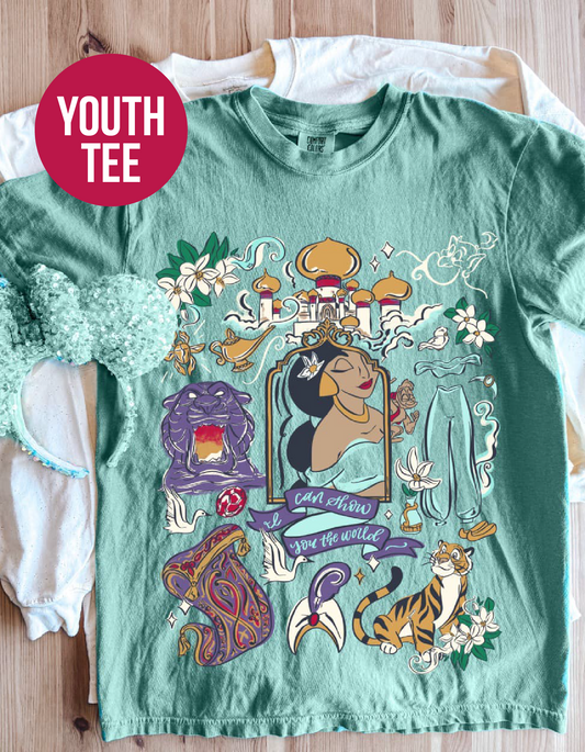 YOUTH Whole New World Sketch Tee - Seafoam - PREORDER