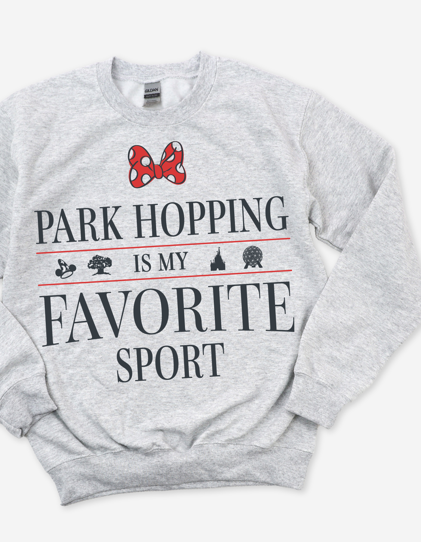 Park Hopping Is My Favorite Sport Gildan Sweatshirt - Ash Gray - IMPERFECT - XL