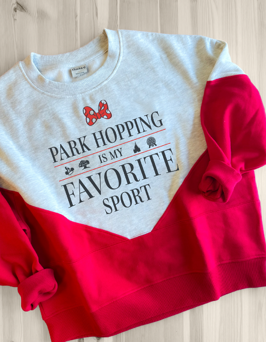Park Hopping Is My Favorite Sport Heritage Crew - Red - PREORDER