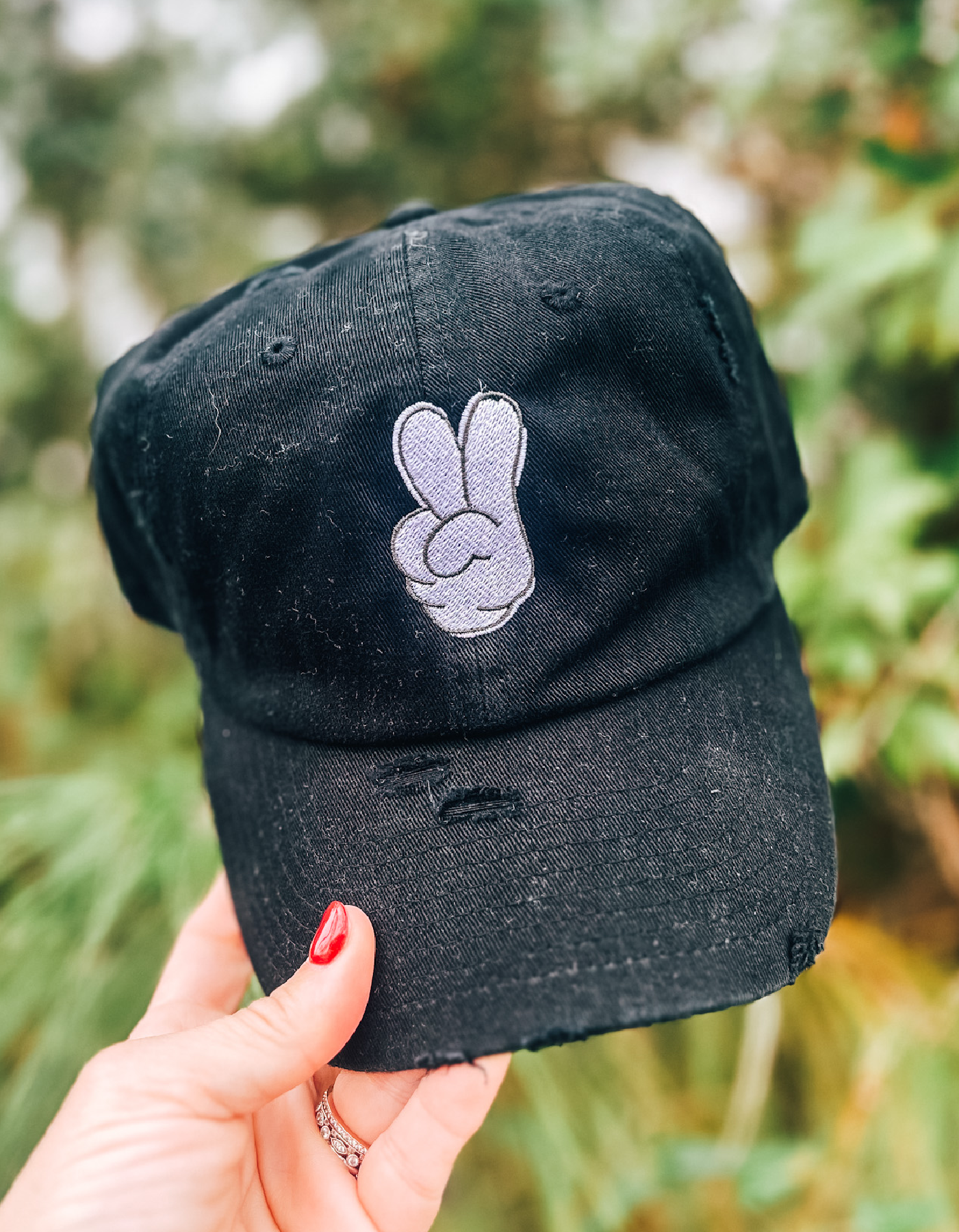 Peace Sign Hat – Black – PREORDER