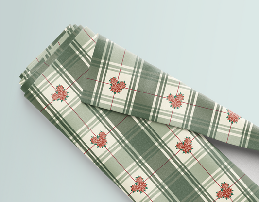 Poinsettia Plaid Fabric - PREORDER