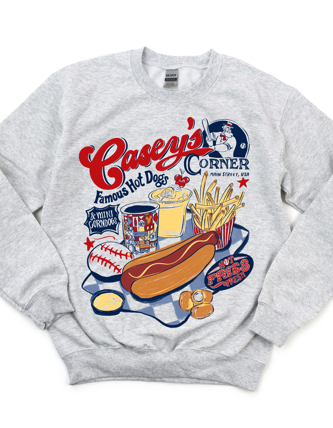 Homerun Hotdog Sweatshirt - Ash Gray