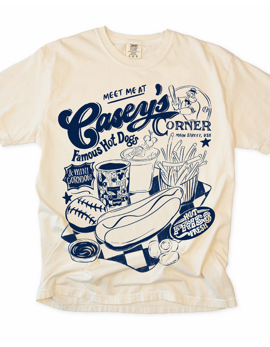Homerun Hotdogs in Navy Tee - Ivory