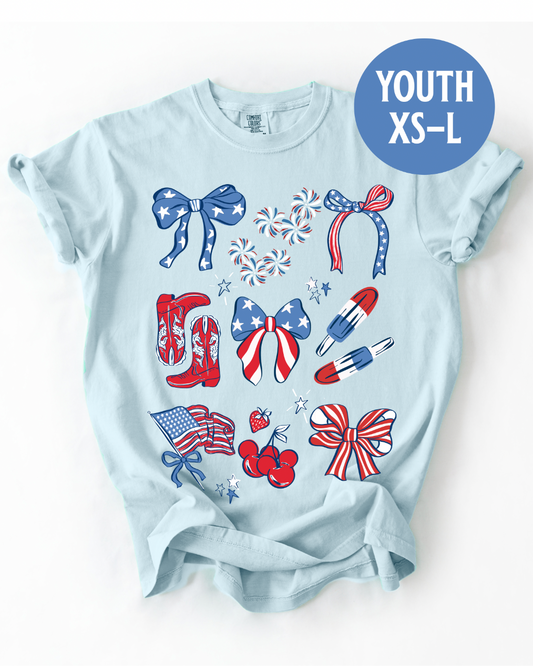 YOUTH Americana Sketch Tee - Chambray - PREORDER