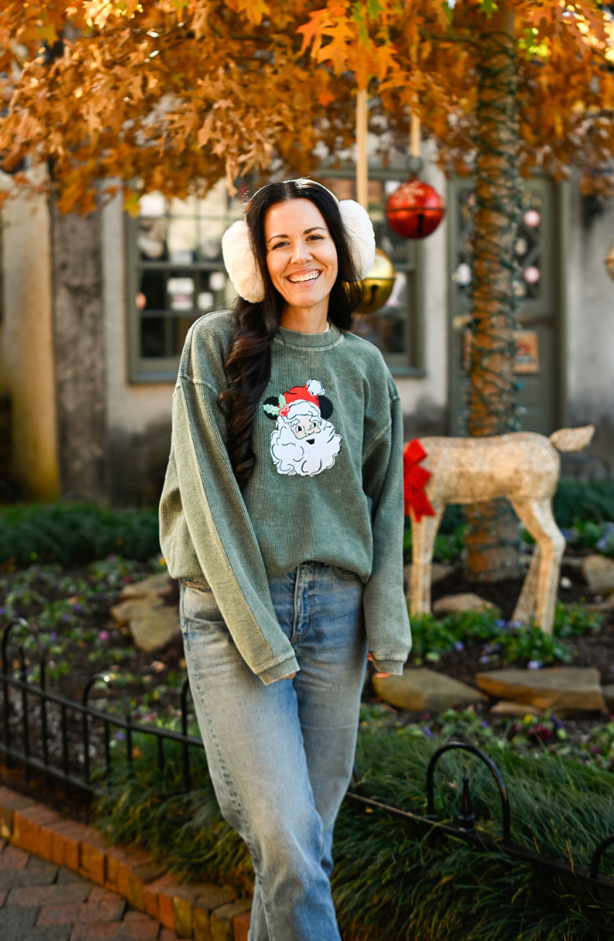 Jolly St. Nick Embroidered Corded Sweatshirt - PREORDER