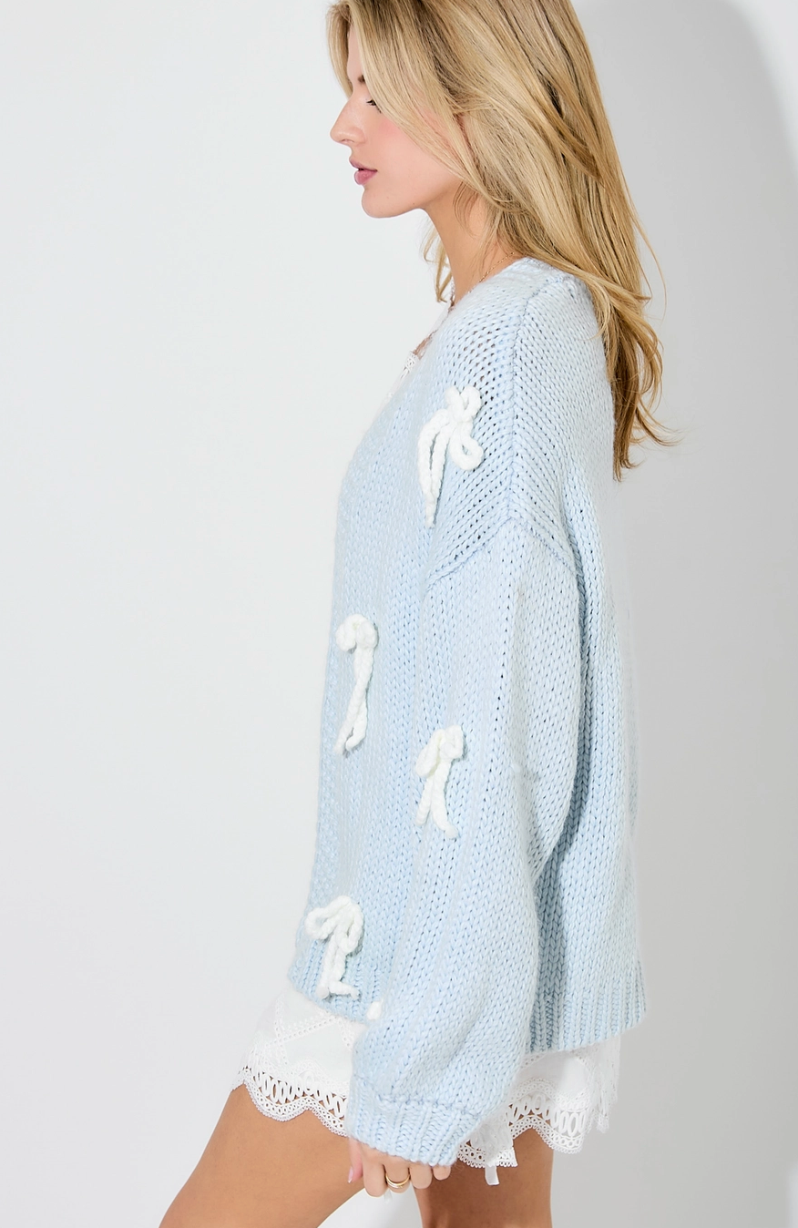 Light Blue Bow Cardigan