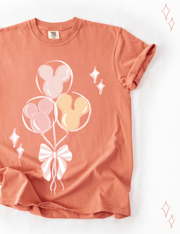 Trio of Balloons CC Tee - Terracotta