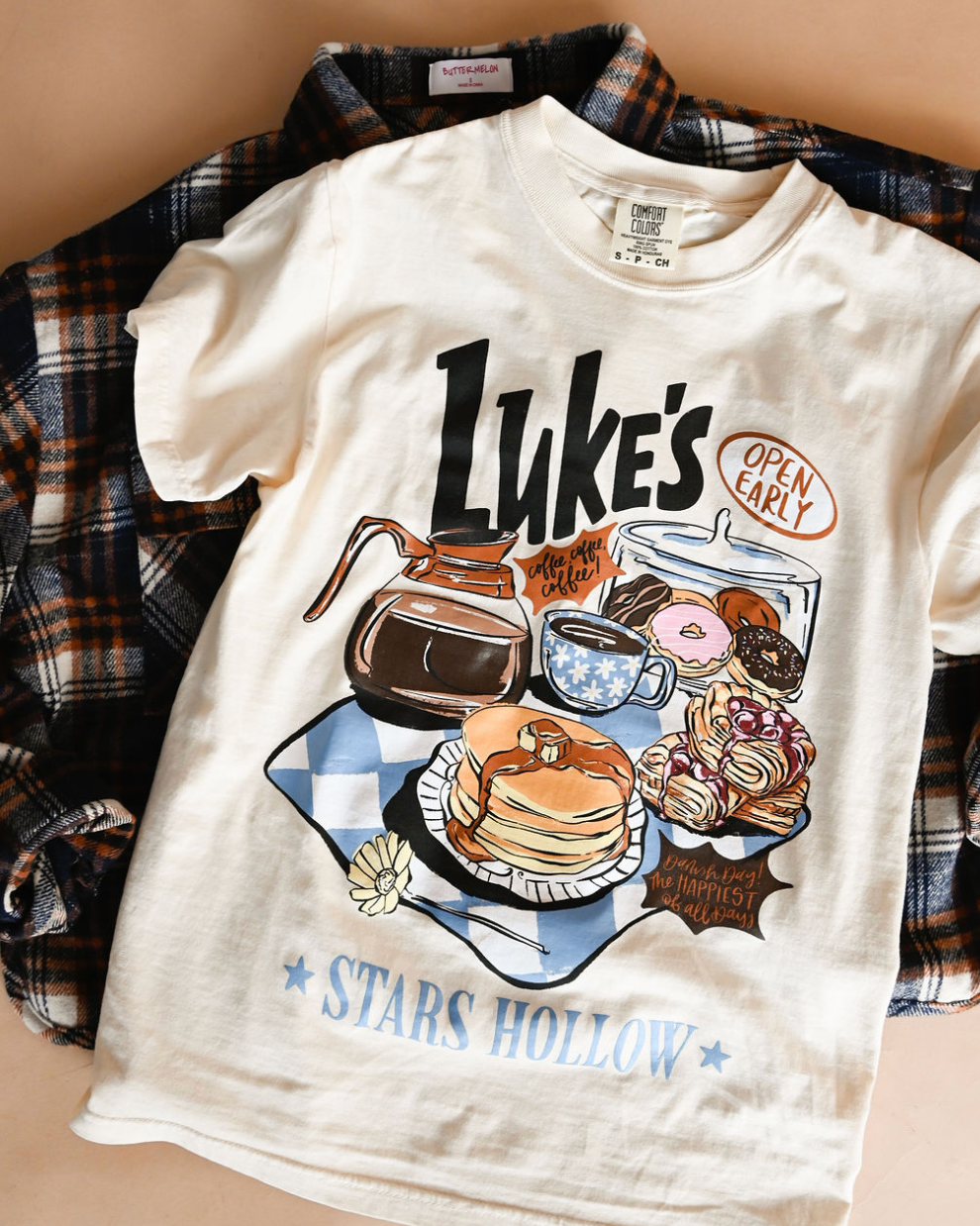 Coffee at Luke's Tee - Ivory- M, XL, 2X