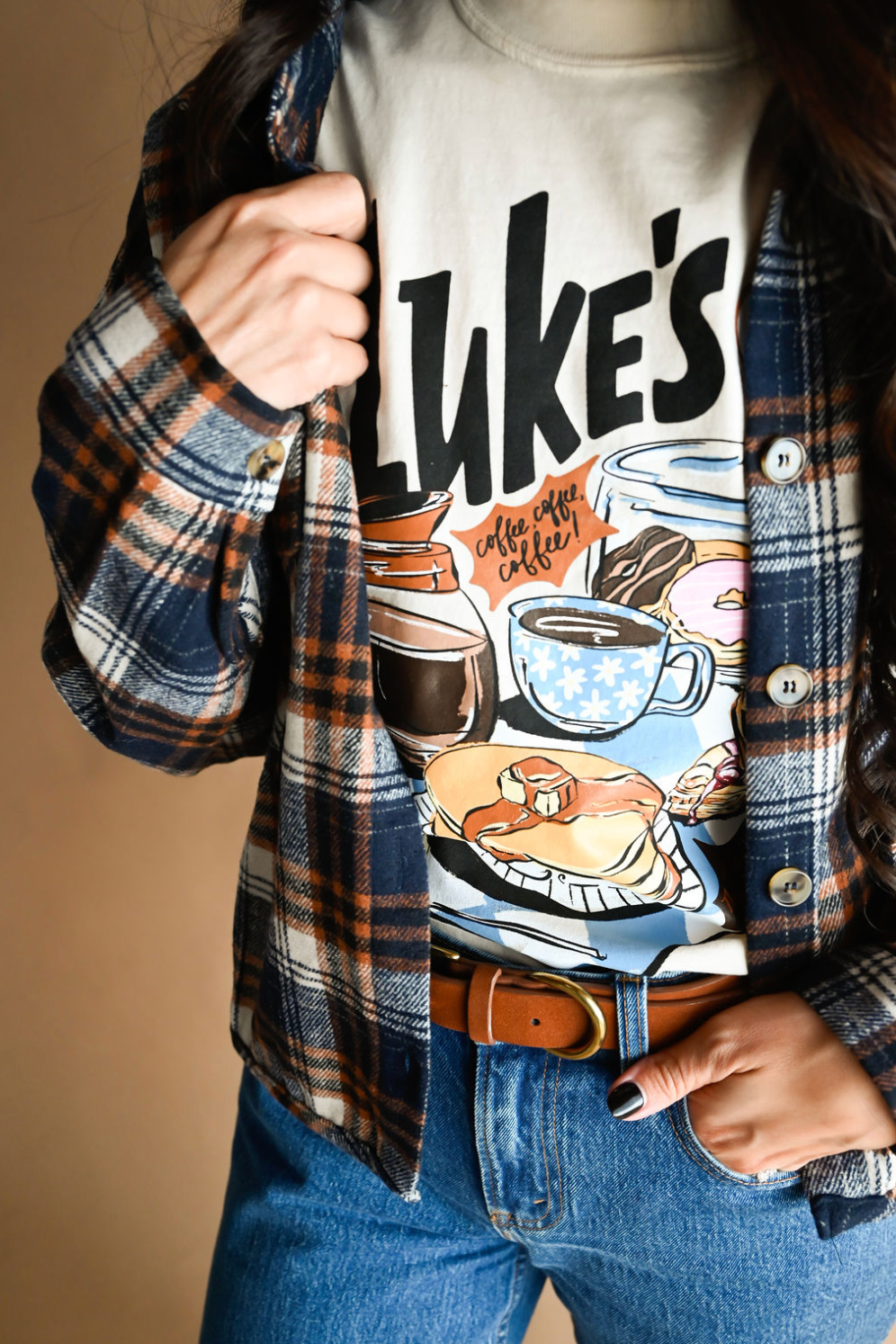 Coffee at Luke's Tee - Ivory- M, XL, 2X