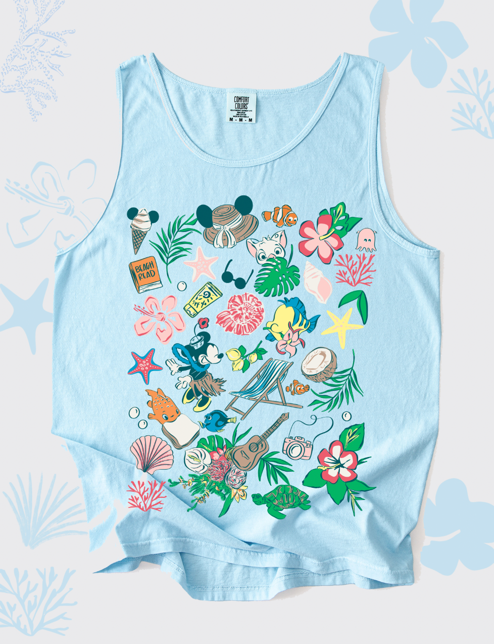 Beach Floral Tank - Chambray - IMPERFECT - 2X