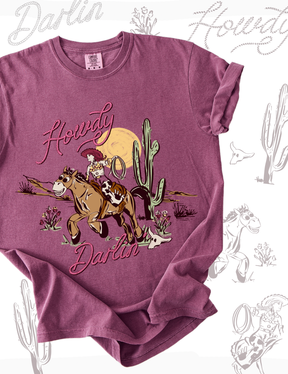 Howdy Darlin' Tee - Berry