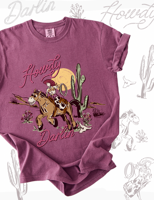 Howdy Darlin' Tee - Berry