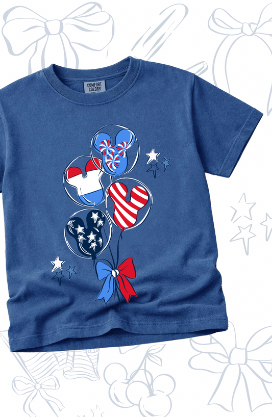 Stars & Stripes Balloons Tee - True Navy - PREORDER