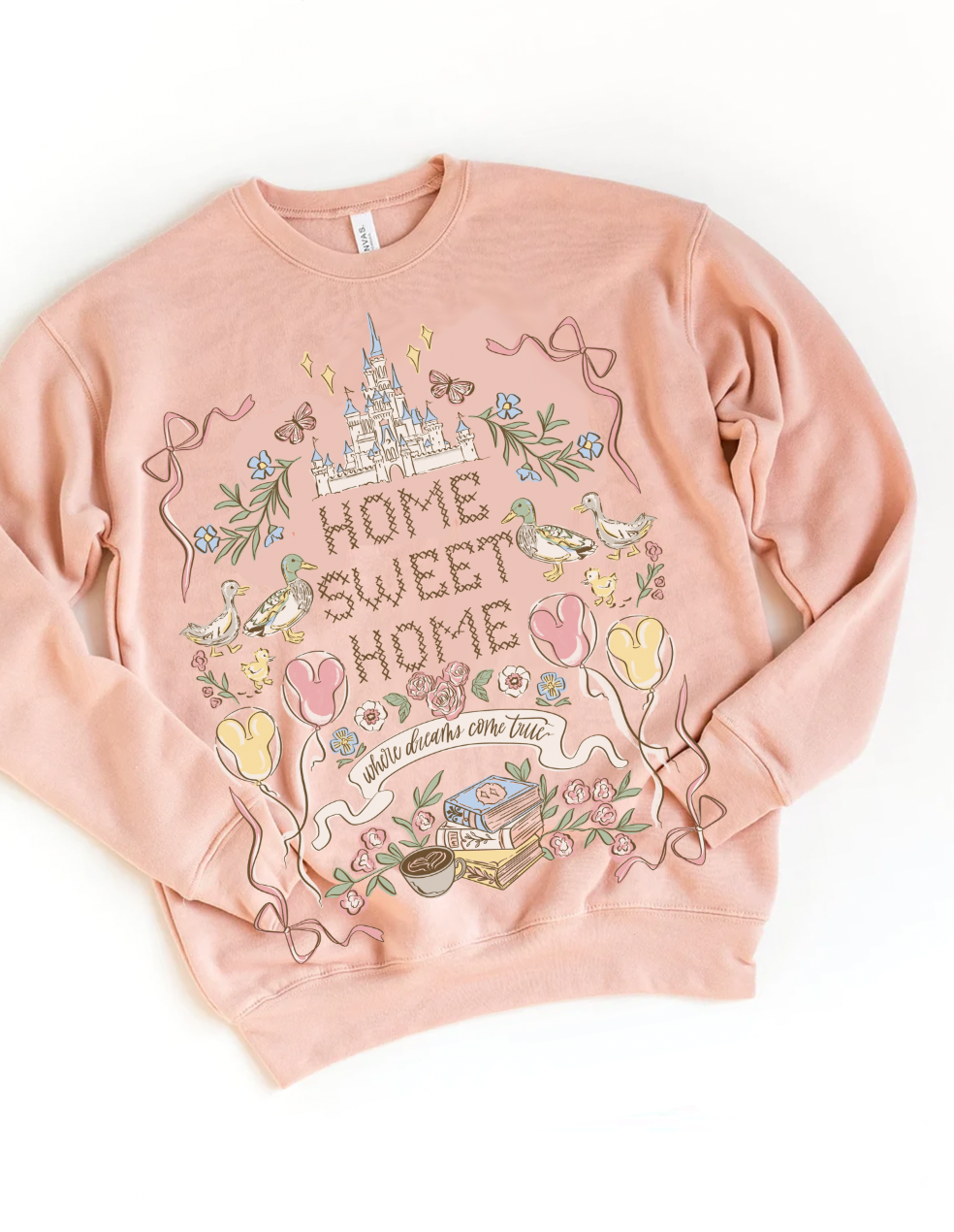 Home Sweet Home Sponge Fleece Sweatshirt - Peachy
