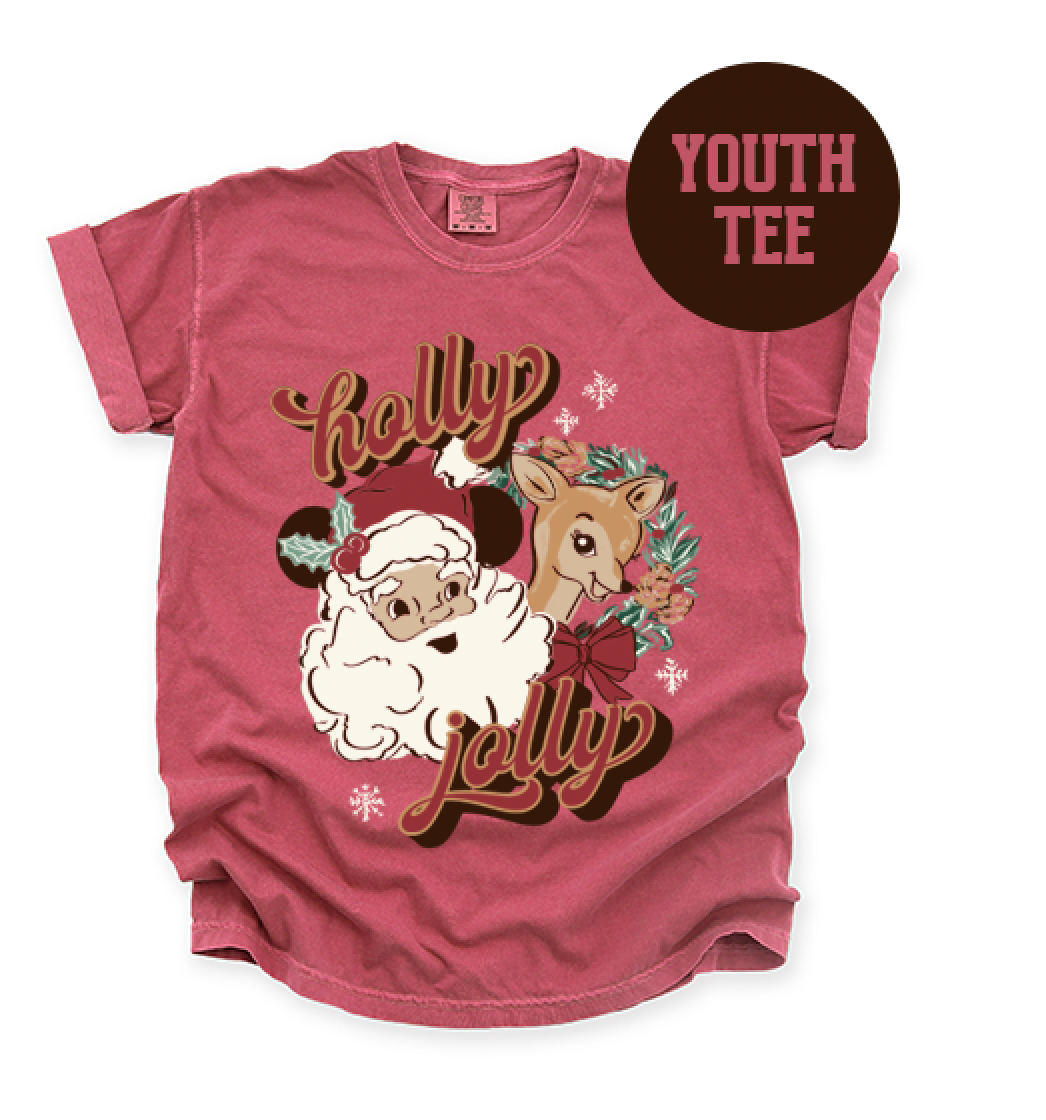 Jolly Ol' Saint Nick YOUTH CC Tee - Crimson - PREORDER