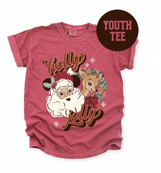 Jolly Ol' Saint Nick YOUTH CC Tee - Crimson - PREORDER