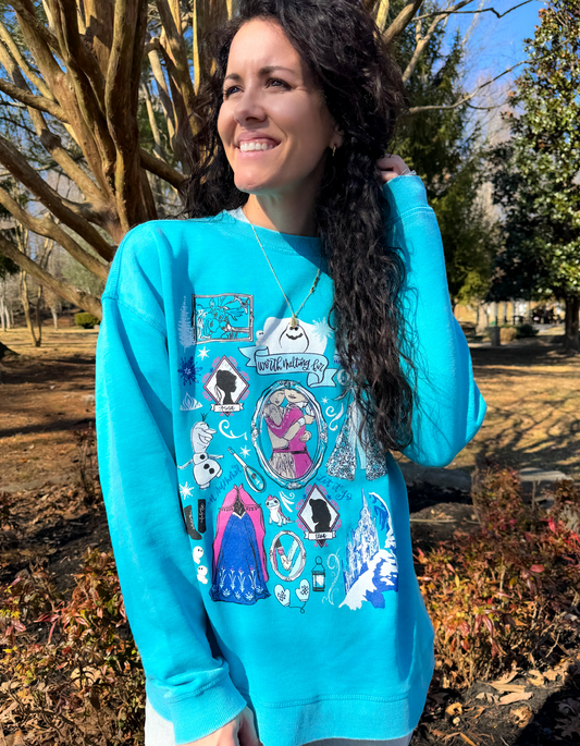 Sisters of Arendelle Sketch Crewneck Pullover - S-L