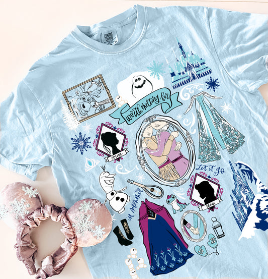 Sisters of Arendelle Sketch CC Tee - L+XL