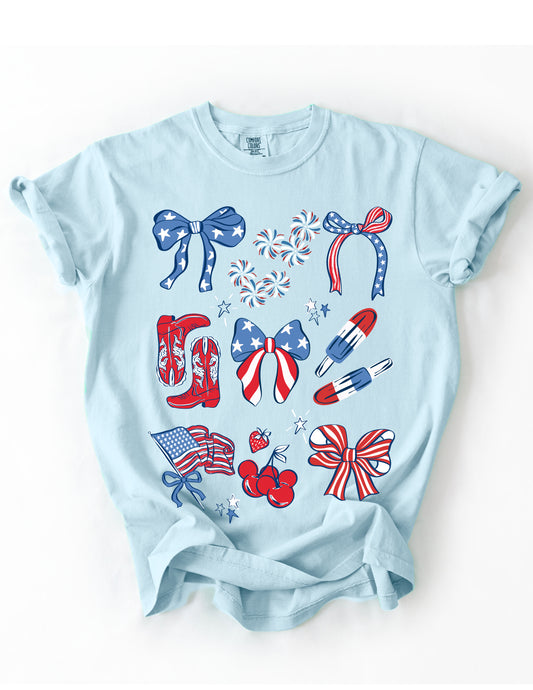 Americana Sketch Tee - Hydrangea - PREORDER