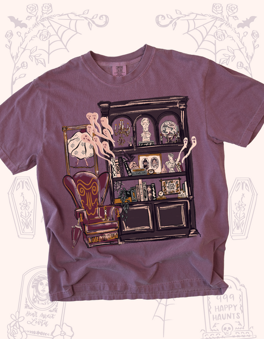 Haunted Bookcase Tee - Berry - PREORDER