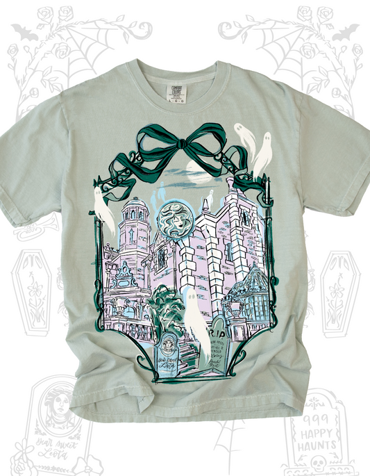 Haunted Bows & Borders Tee - Bay - PREORDER