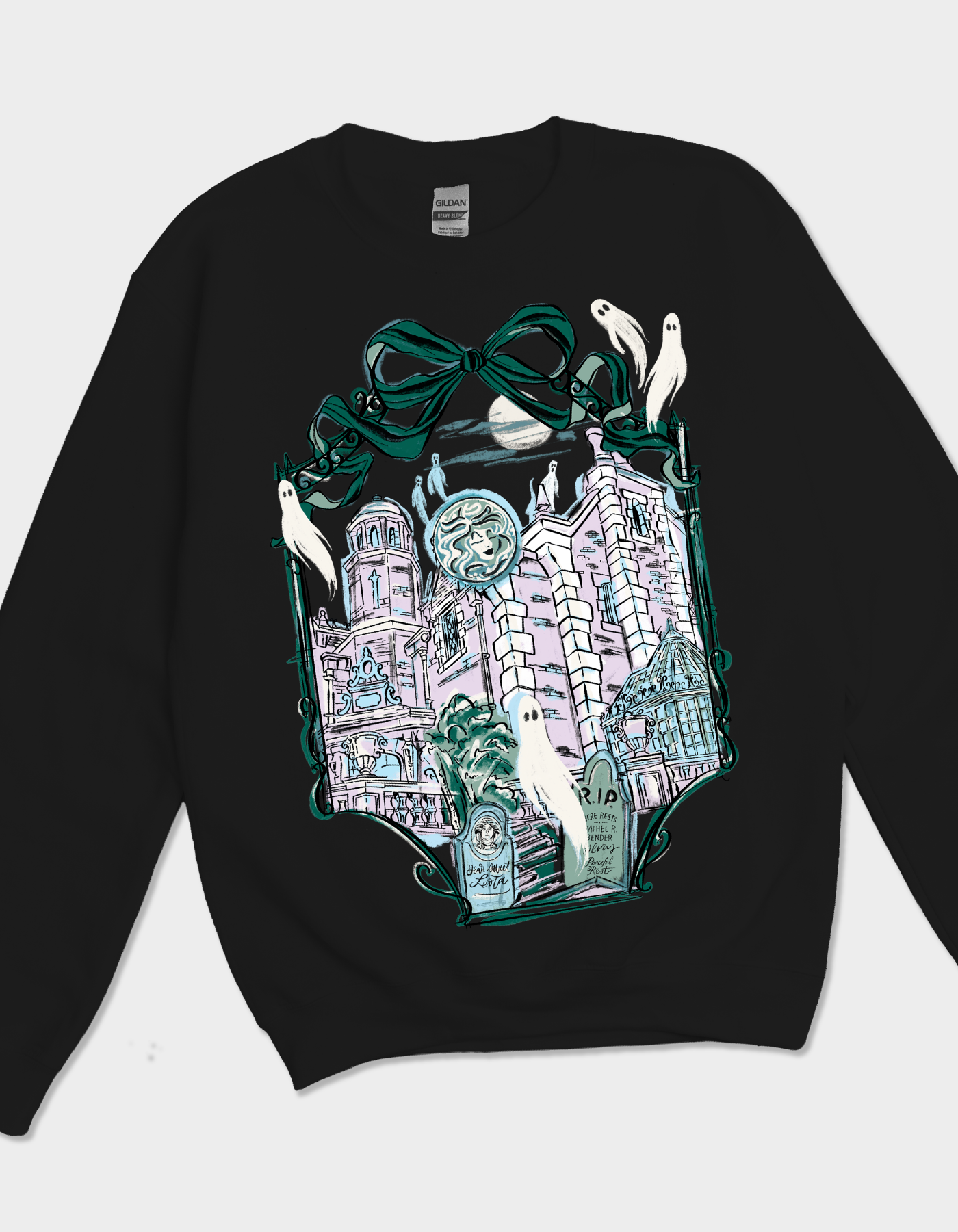 Haunted Bows & Borders Sweatshirt - Black - PREORDER