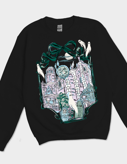Haunted Bows & Borders Sweatshirt - Black - PREORDER