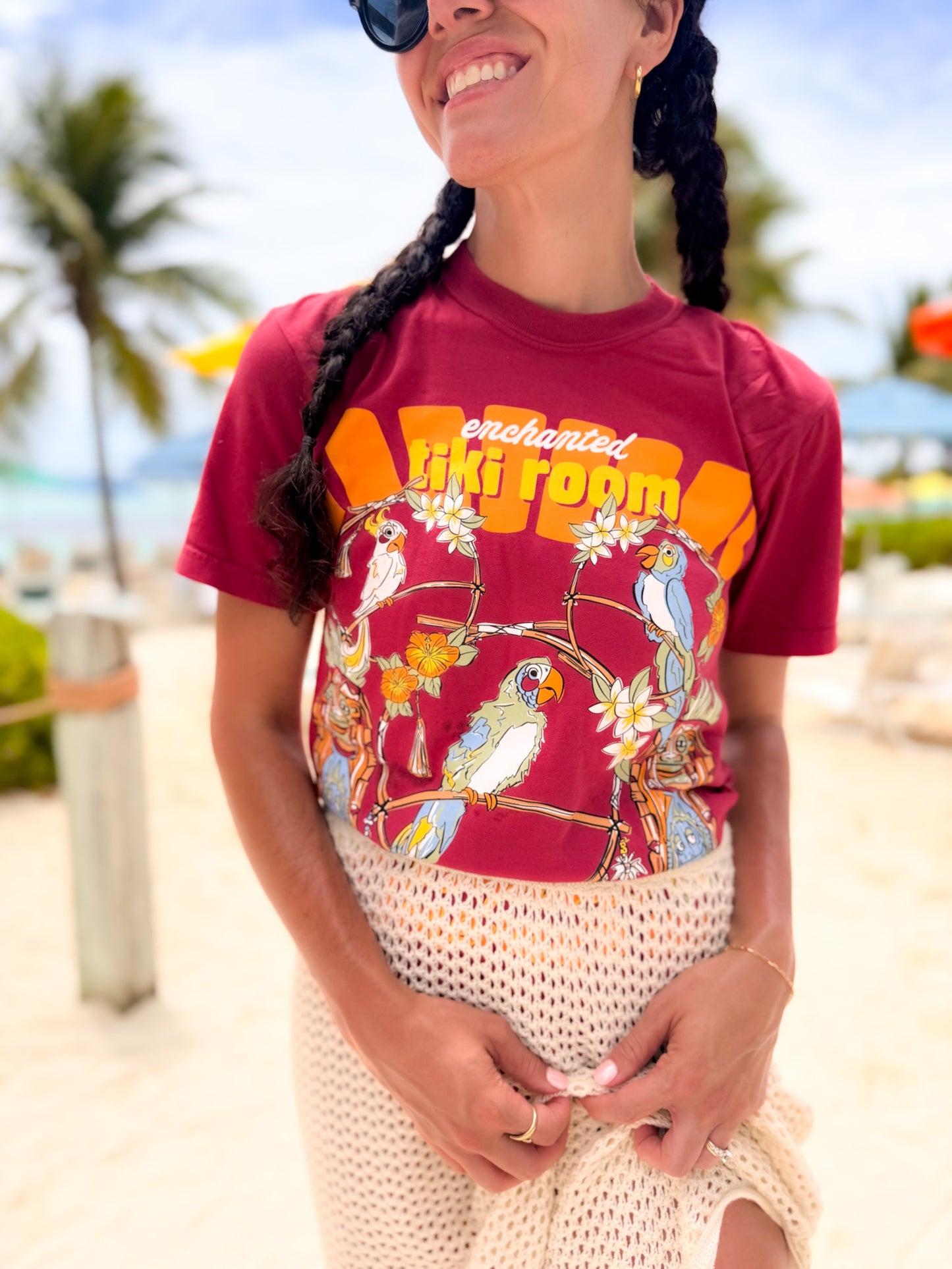 Tiki Birds Tee - Chili