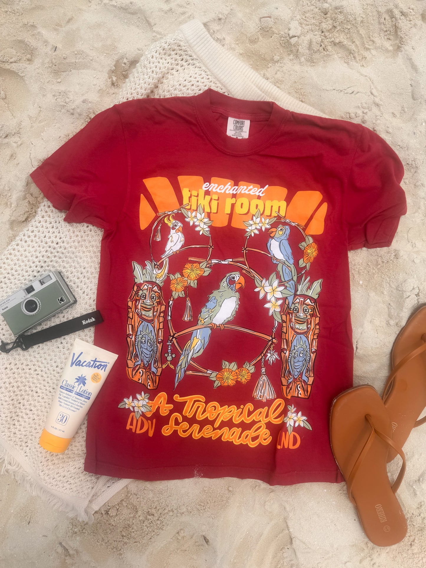 Tiki Birds Tee - Chili