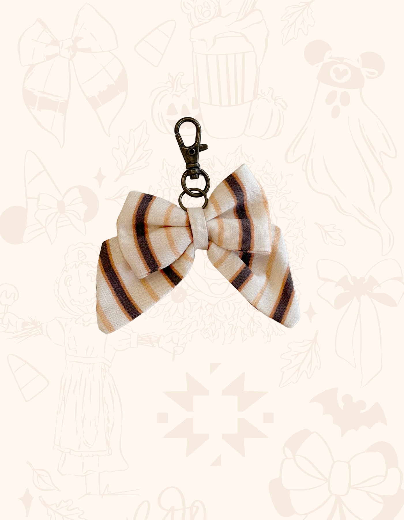 Tiny Bow - Candy Corn Stripe - PREORDER