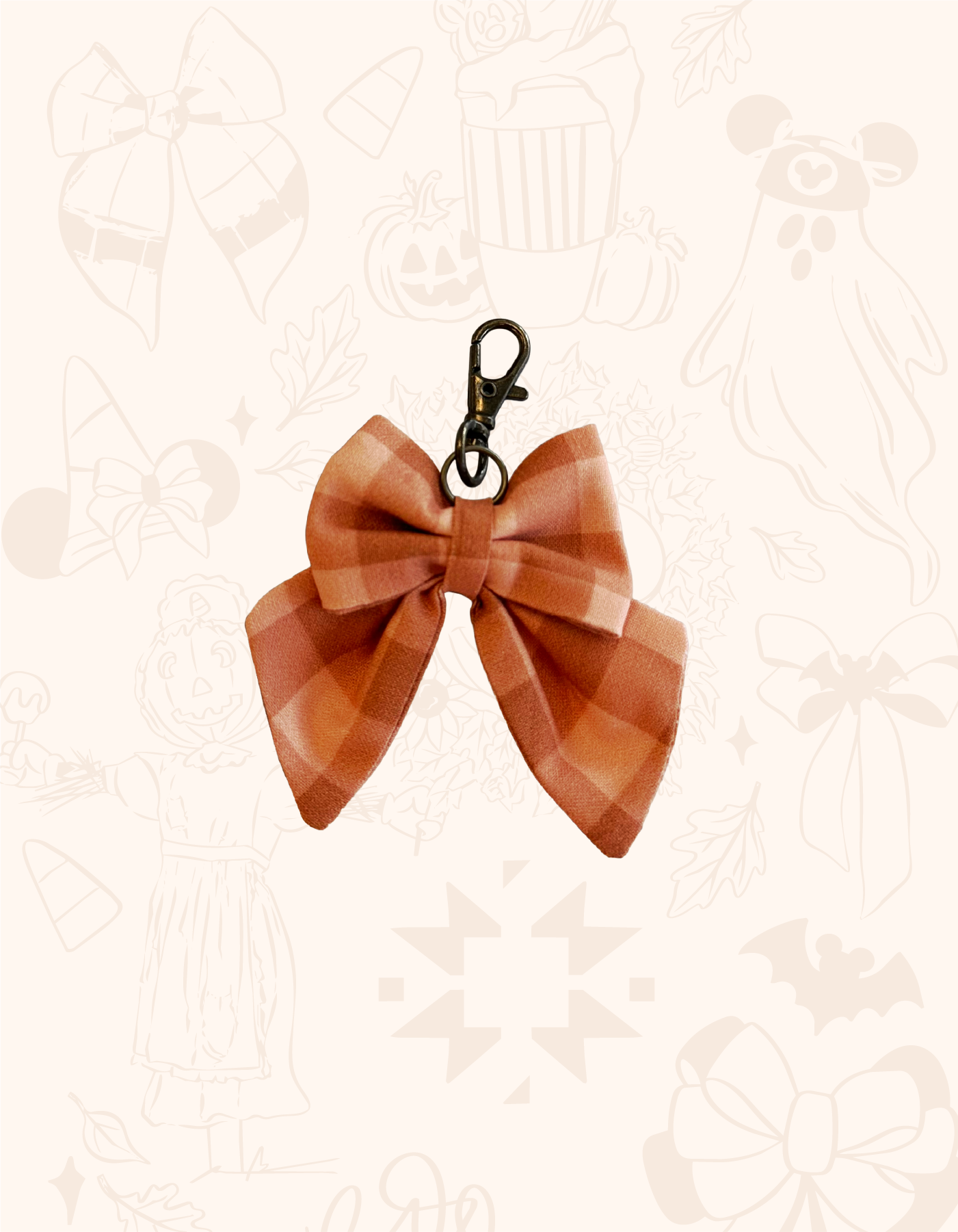 Tiny Bow - Pumpkin Pie Gingham - PREORDER
