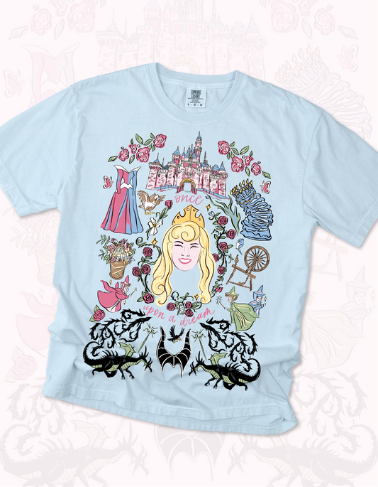 Briar Rose Sketch Tee - Hydrangea - PREORDER