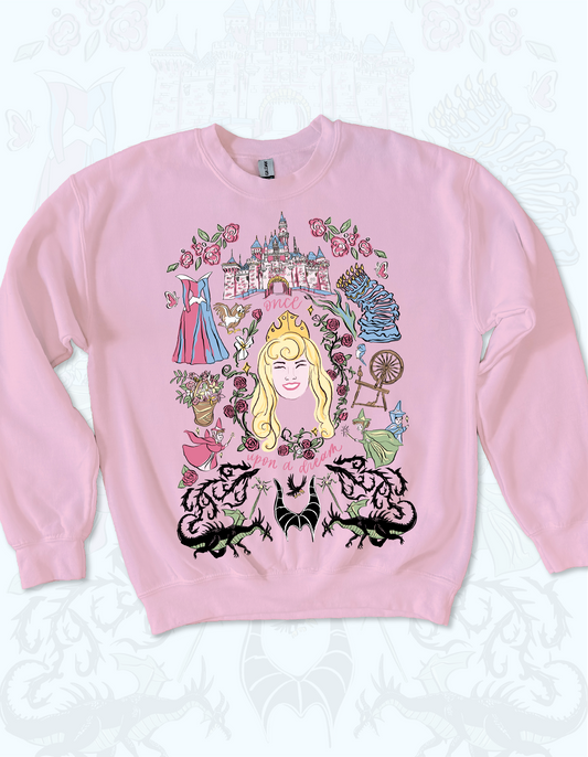 Briar Rose Sketch Sweatshirt - Light Pink - PREORDER