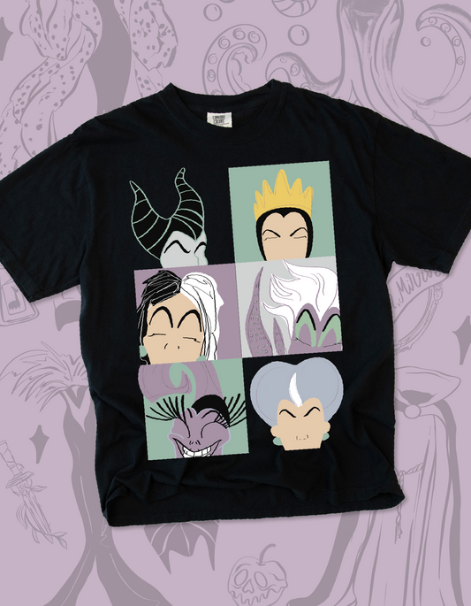 Villains Color Pop Tee - Black - PREORDER