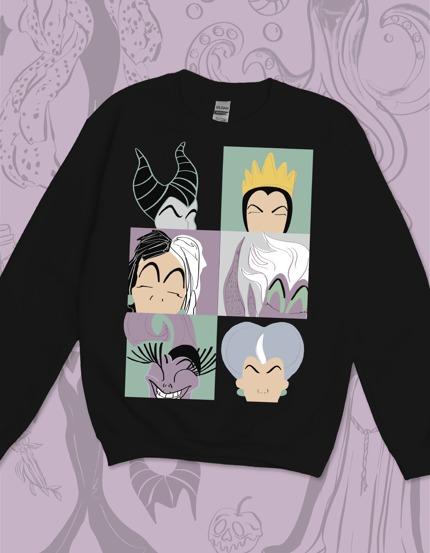 Villains Color Pop Sweatshirt - Black - PREORDER
