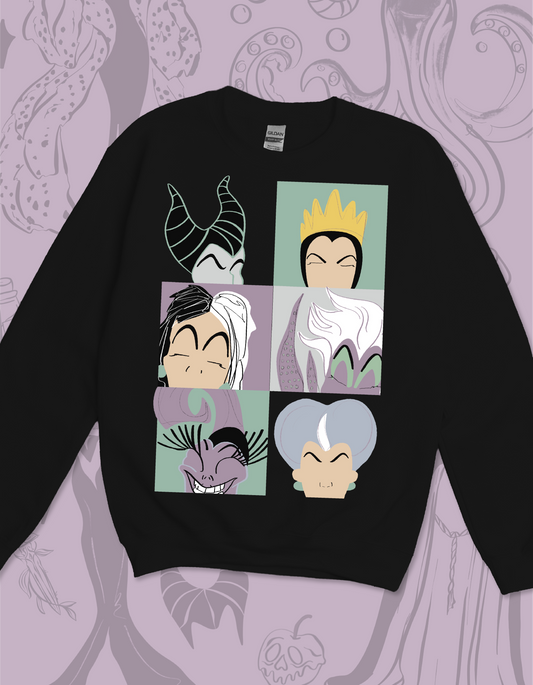 Villains Color Pop Sweatshirt - Black - PREORDER