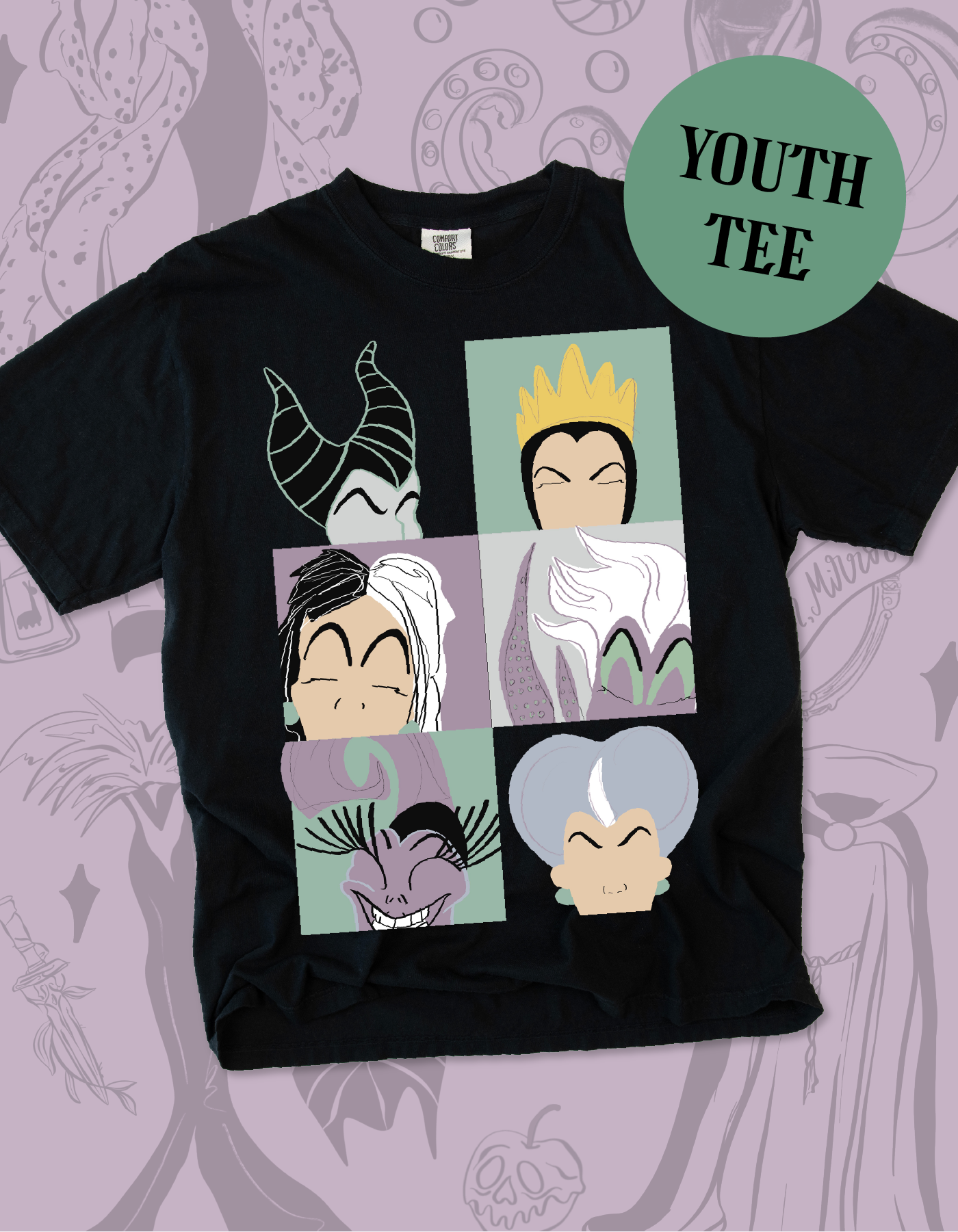 YOUTH Villains Color Pop Tee - Black - PREORDER