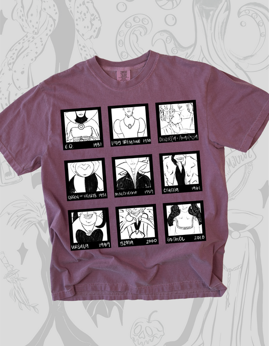 Villains Polaroid Tee - Berry - PREORDER