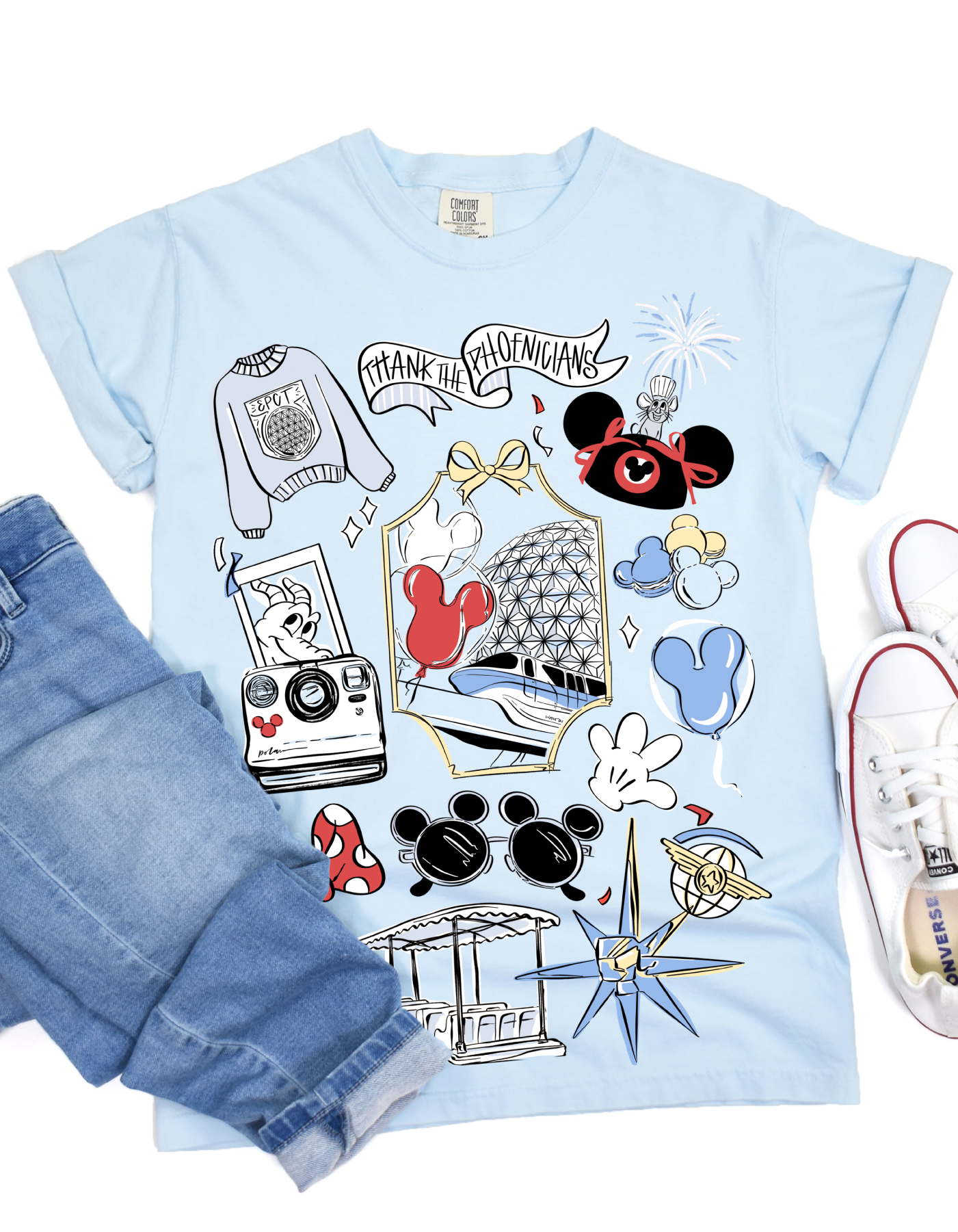 A World of Discovery Sketch CC Tee - Chambray