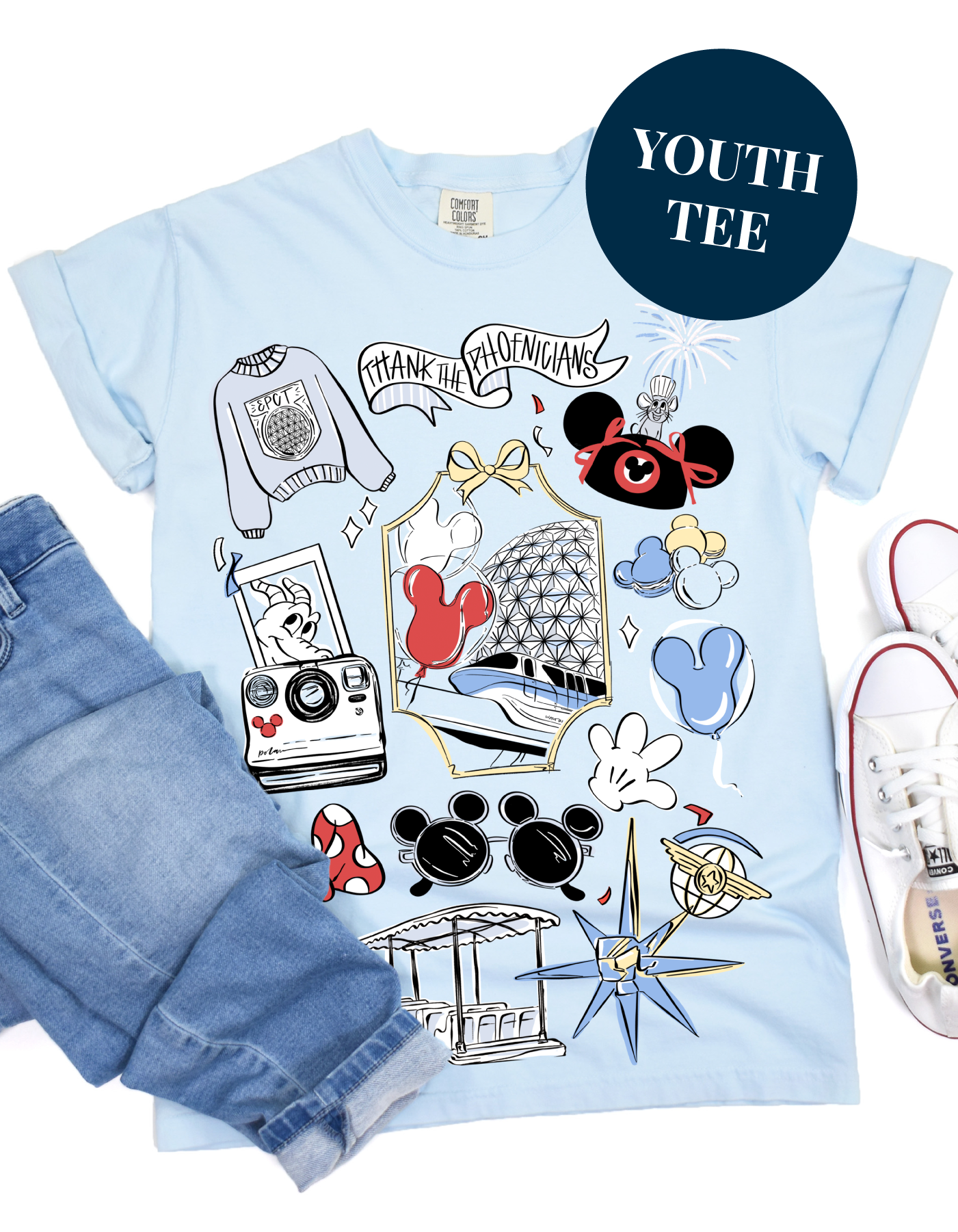 YOUTH A World of Discovery CC Tee - Chambray