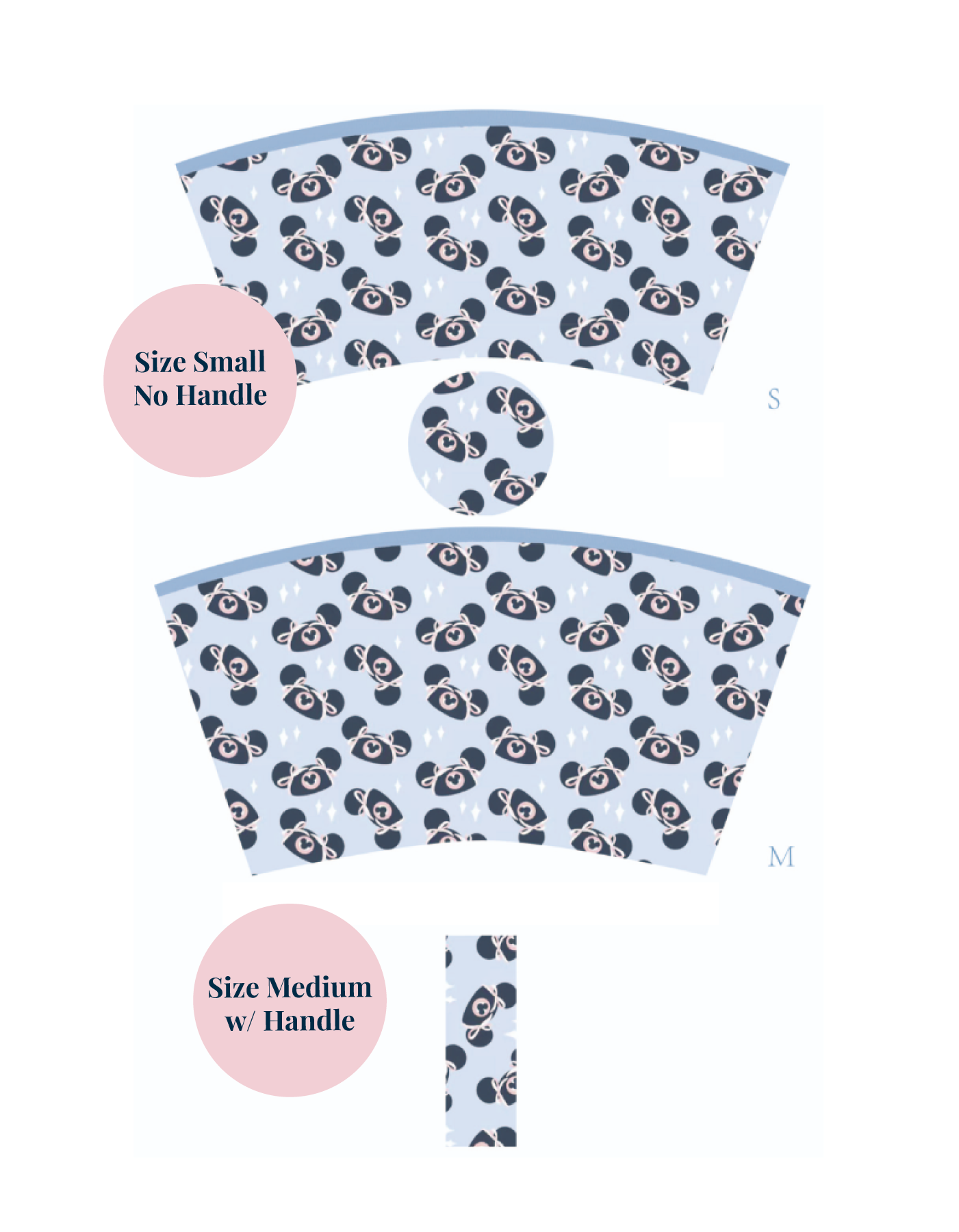 Bows Mouse Ears Hat Cup Sleeve - Light Blue
