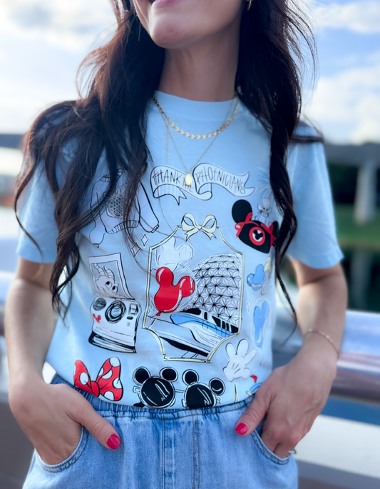 A World of Discovery Sketch CC Tee - Chambray