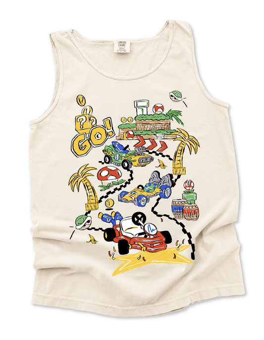 Ready, Set, Go Kart Tank - Ivory