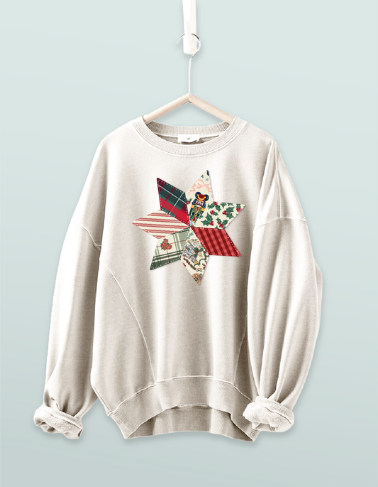 Winter Quilt Star Crewneck - Ivory - PREORDER