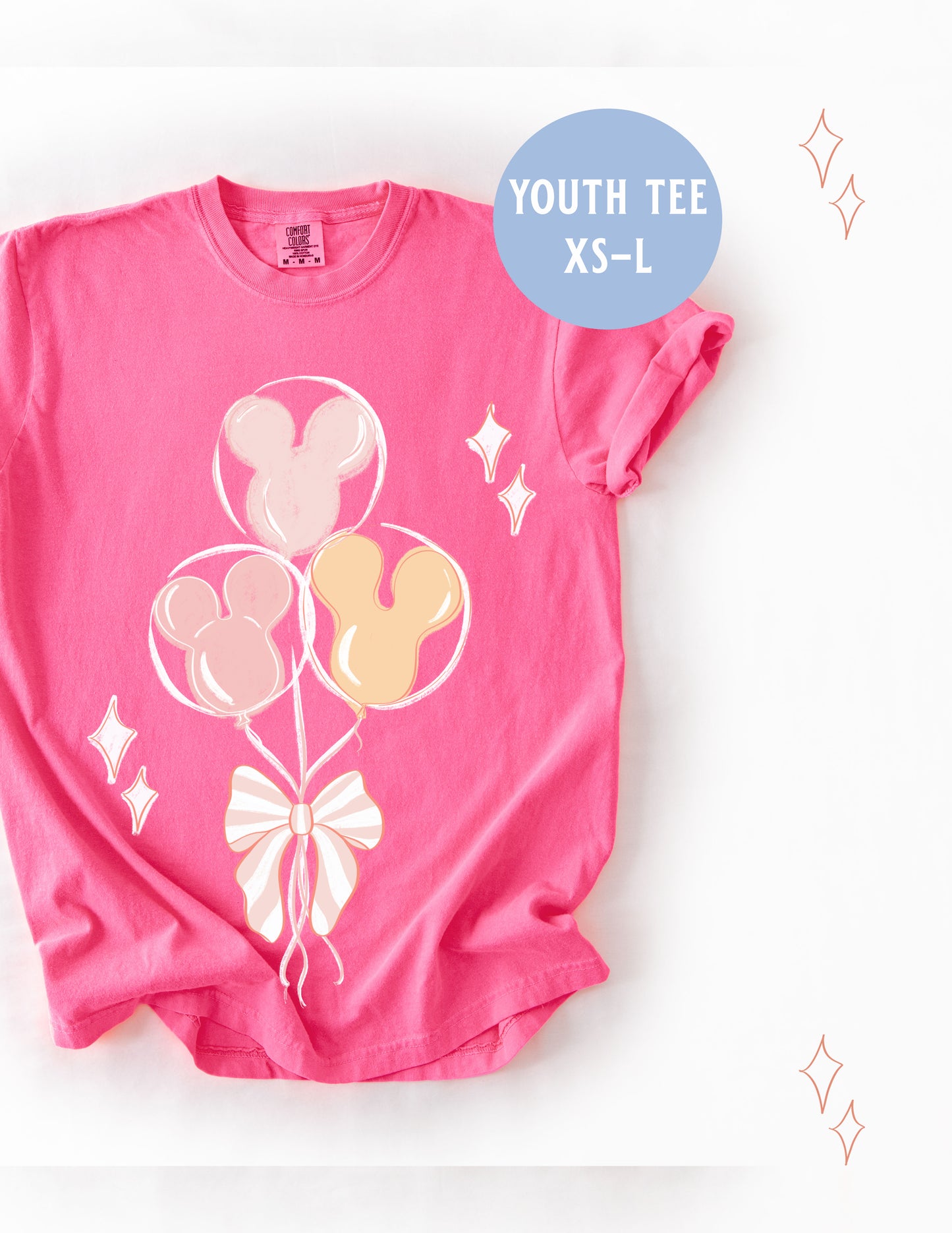YOUTH Trio of Balloons CC Tee - Hot Pink