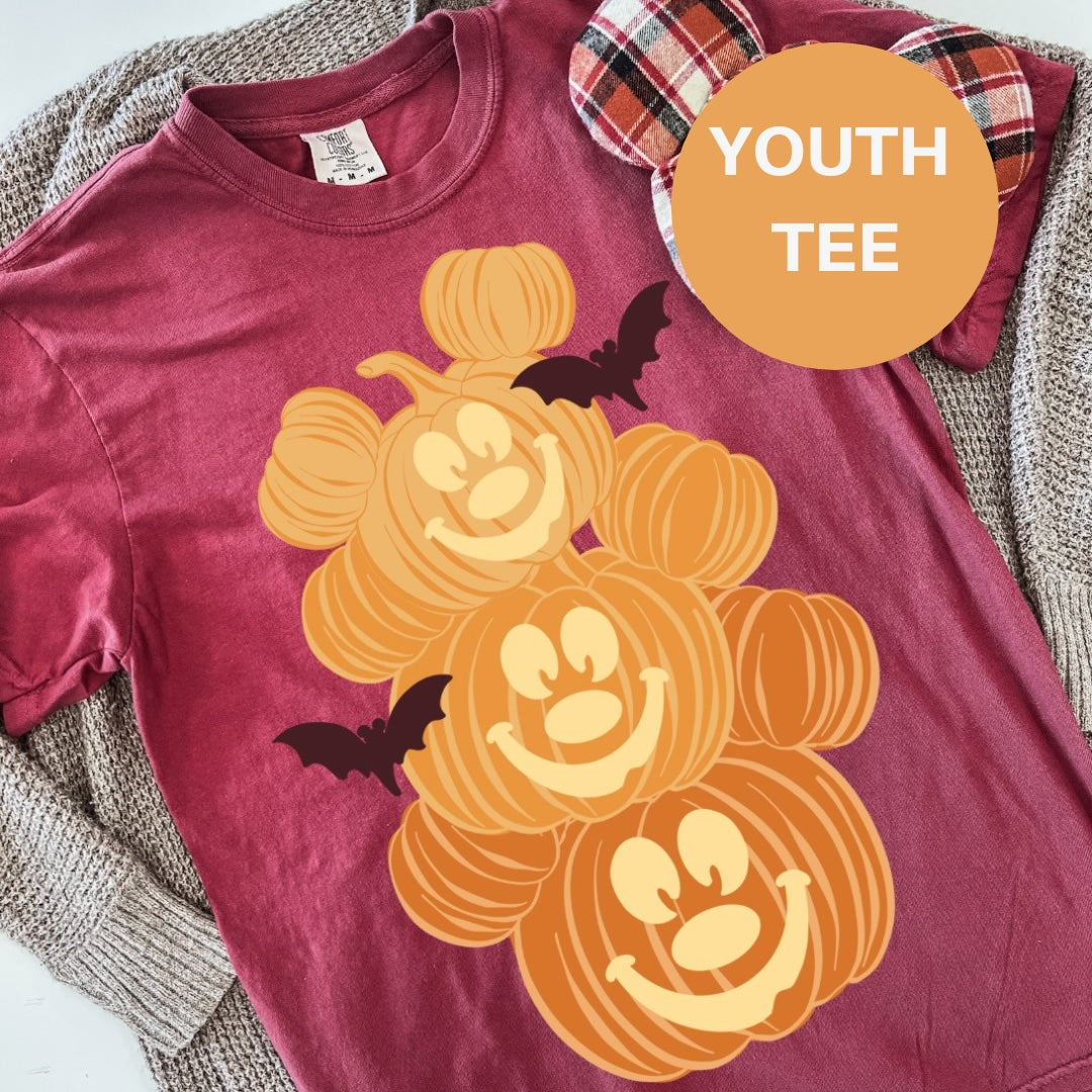 YOUTH Pumpkin Stack Tee - Crimson - PREORDER