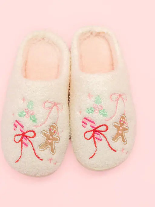 Gingerbread Bows Slippers - PREORDER